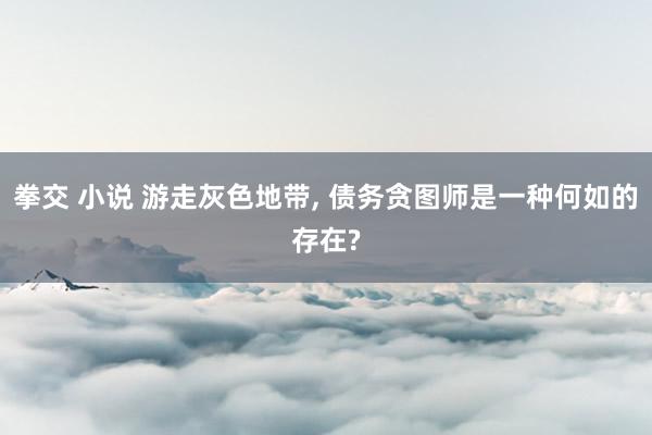 拳交 小说 游走灰色地带， 债务贪图师是一种何如的存在?